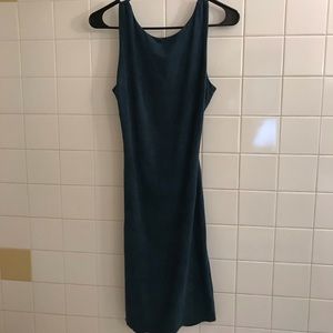 Teal party dress with back detail